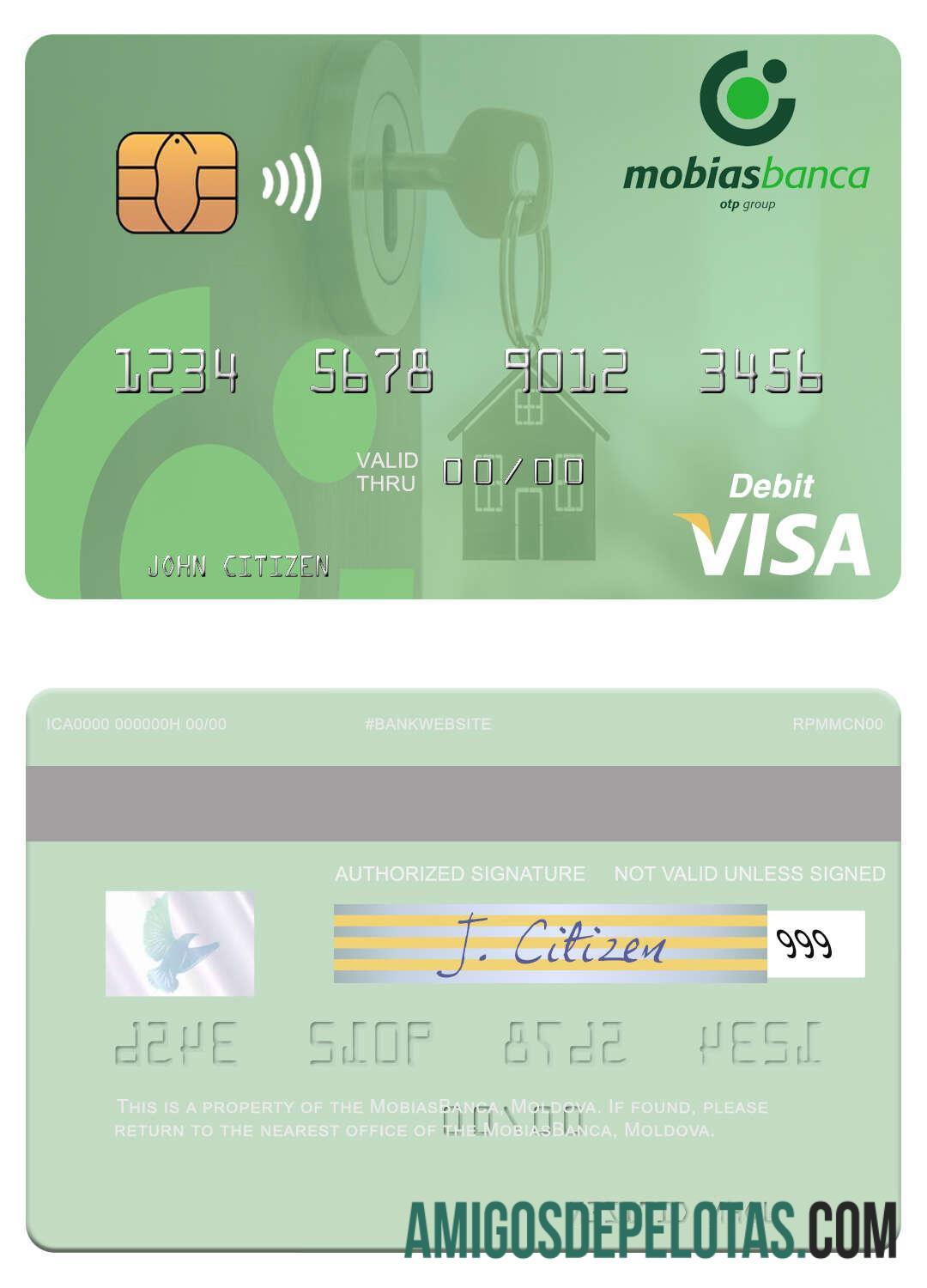 Moldova MobiasBanca Visa Debit Card sample